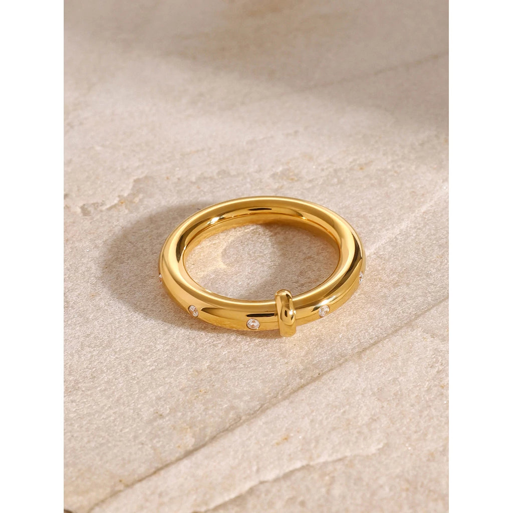 Crystal Bar Ring — Stainless Steel · PS226