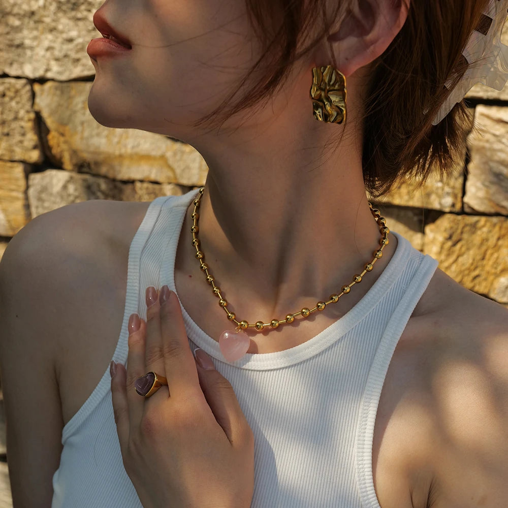 Layered Heart Necklace — Stainless Steel · PS152