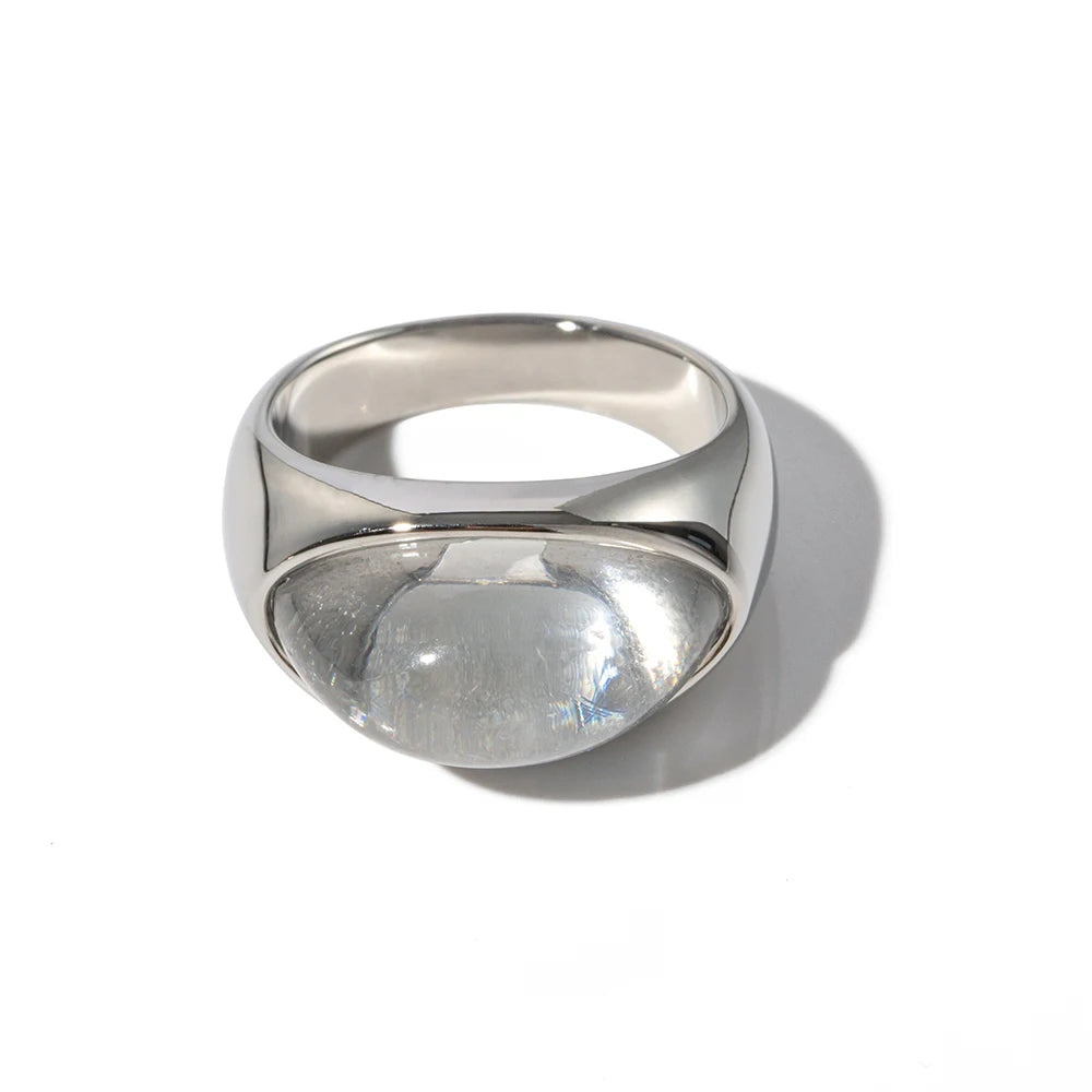 Two-Tone Heart Ring — Stainless Steel