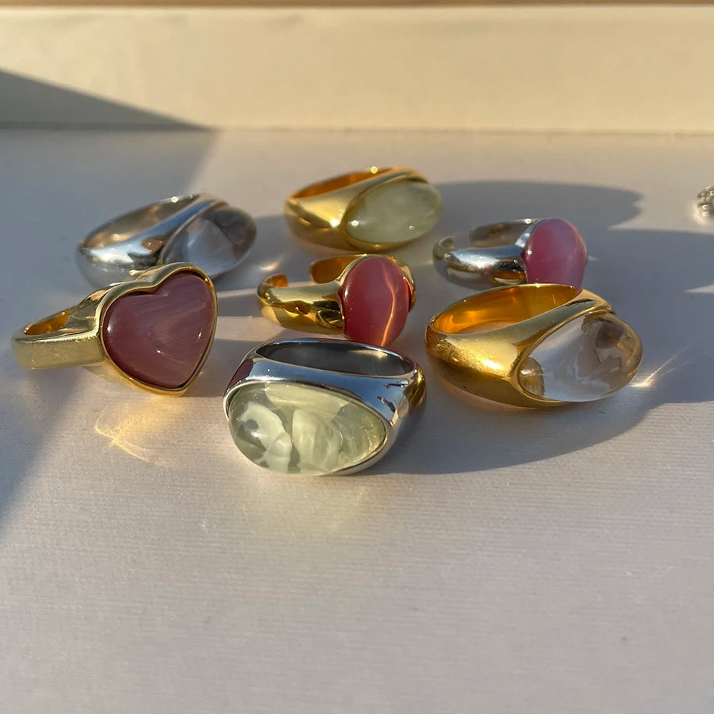 Two-Tone Heart Ring — Stainless Steel · PS362