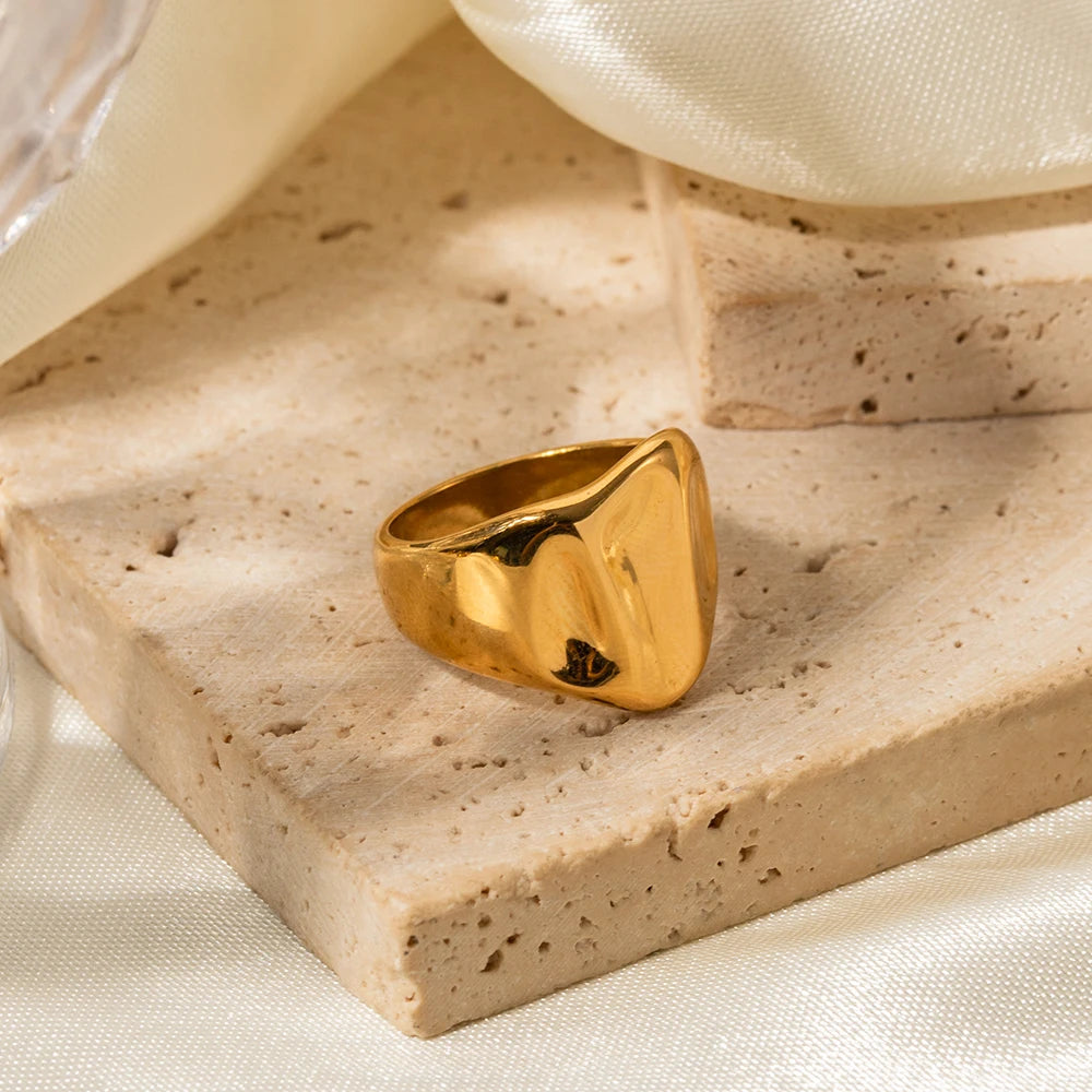 Wide Signet Ring — Stainless Steel · PS269