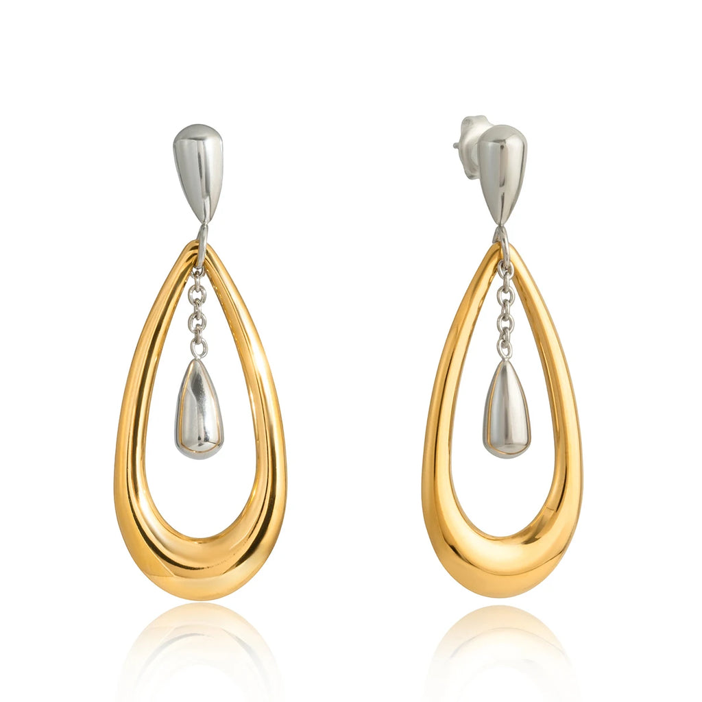 Teardrop Hoop Earrings — Stainless Steel · PS117