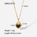 Black Heart Pendant Necklace — Stainless Steel · PS148
