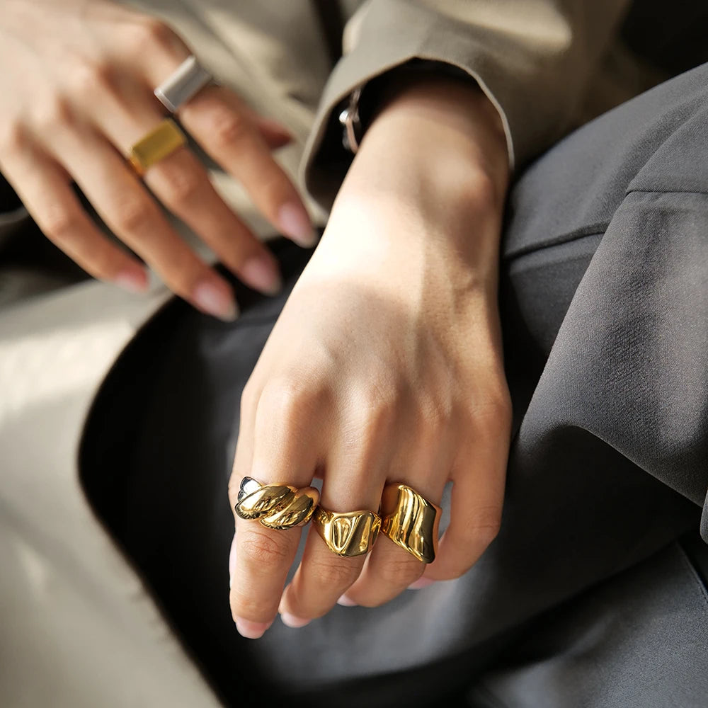 Wide Signet Ring — Stainless Steel · PS269