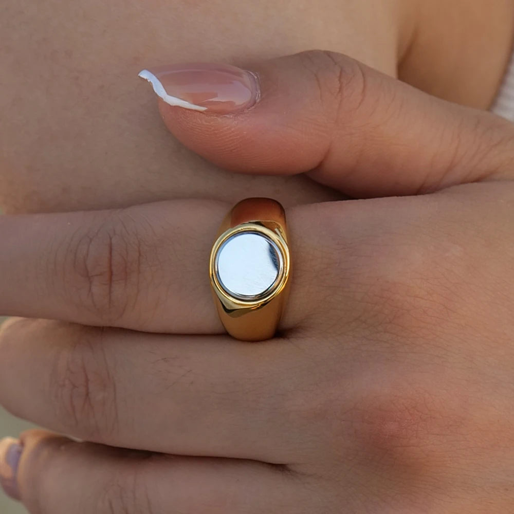 Chunky Mixed Ring Stack — Stainless Steel · PS247