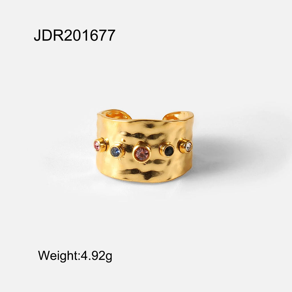 Waterdrop Irregular Ring — Stainless Steel · PS374