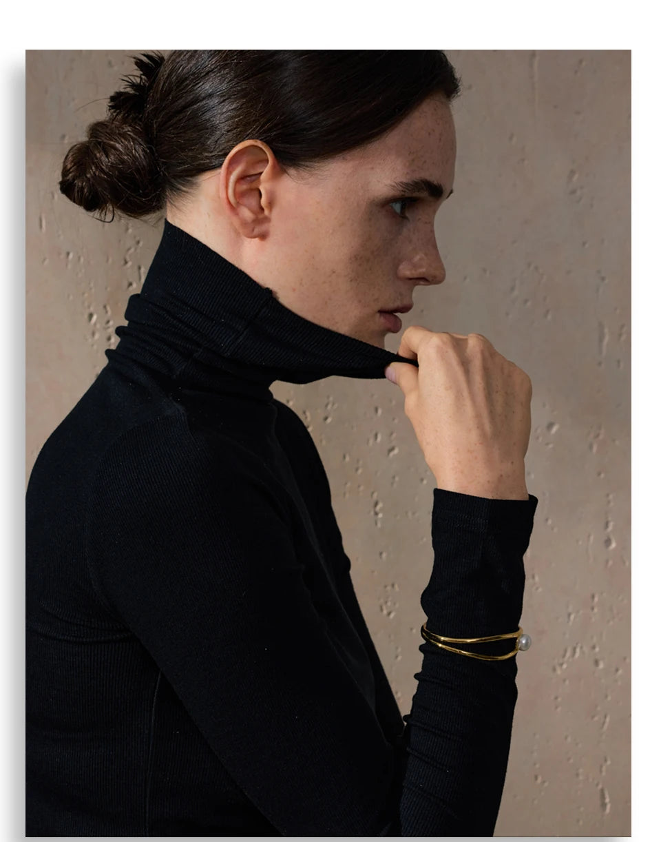 Pearl Geometric Bracelet — Gold-Plated Stainless Steel with Pearl · PS1718