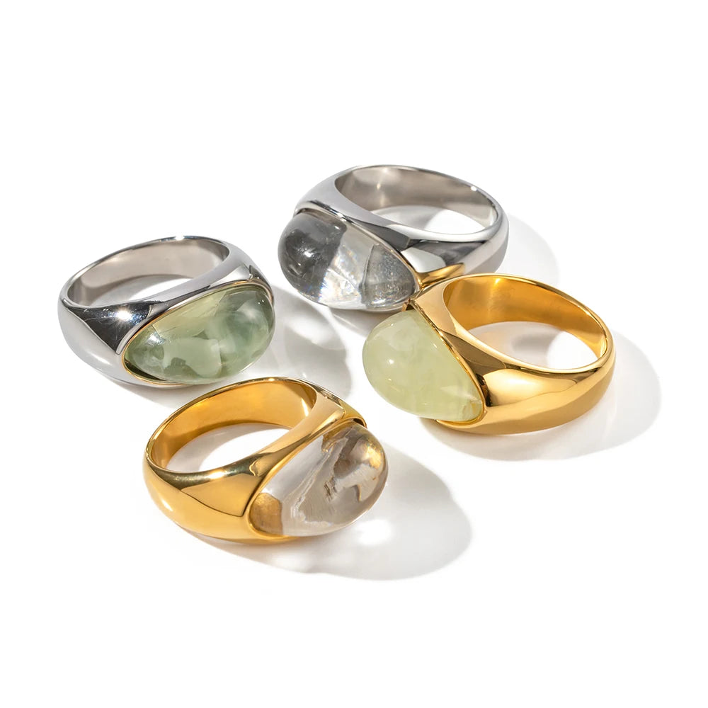 Two-Tone Heart Ring — Stainless Steel · PS362