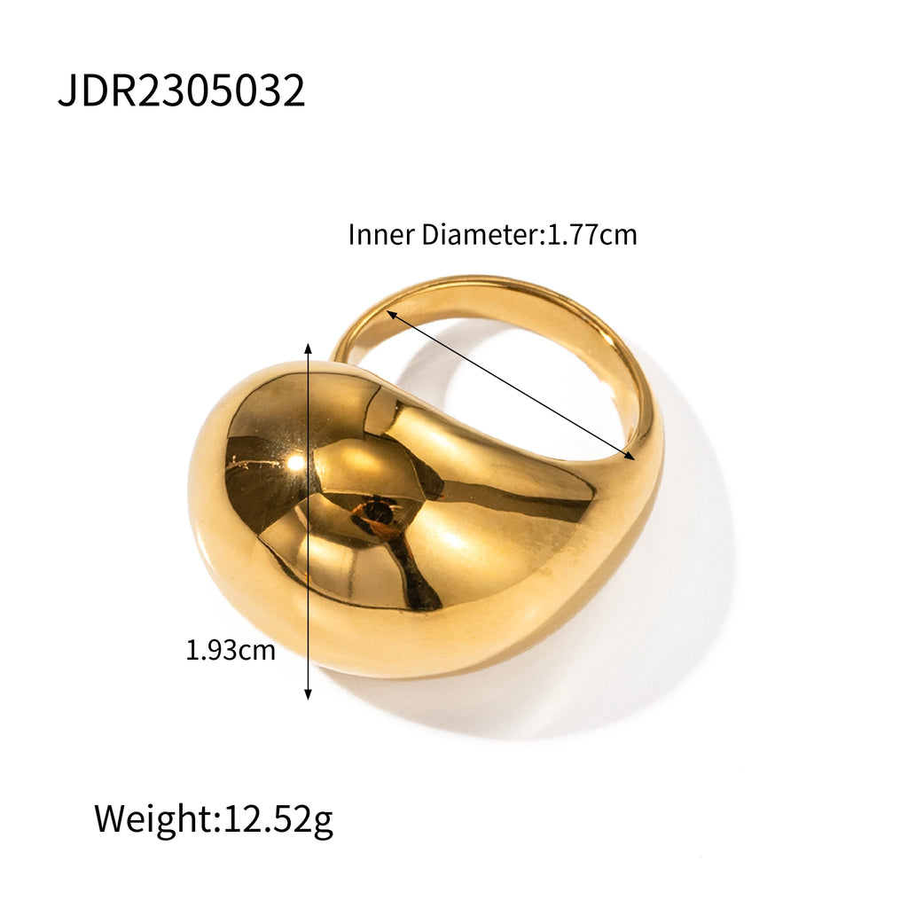 Waterdrop Geometric Ring — Stainless Steel · PS373