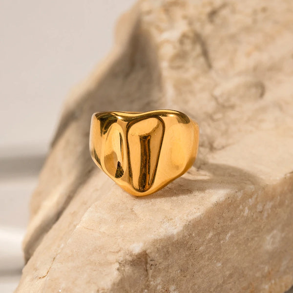 Wide Signet Ring — Stainless Steel · PS269