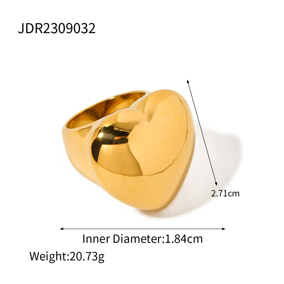 Waterdrop Geometric Ring — Stainless Steel · PS373