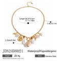 Shell Pearl Charm Necklace — Stainless Steel · PS163
