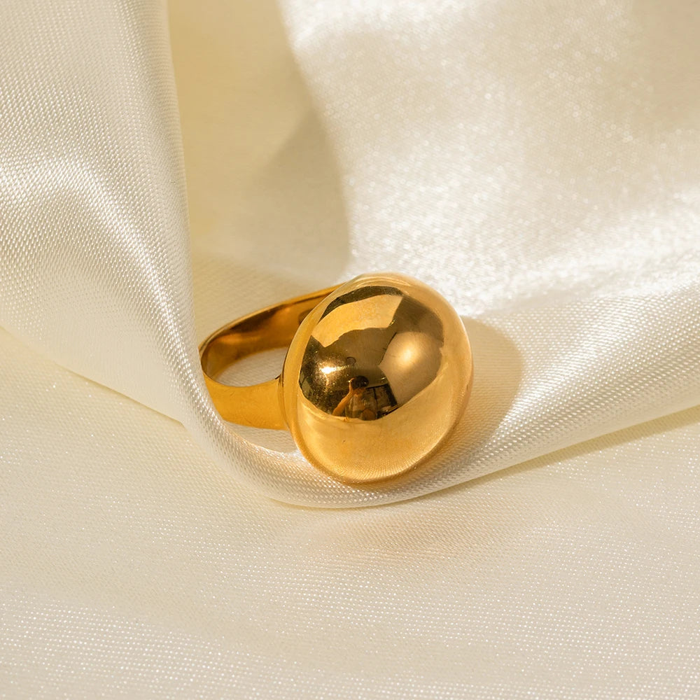 Waterdrop Geometric Ring — Stainless Steel · PS373