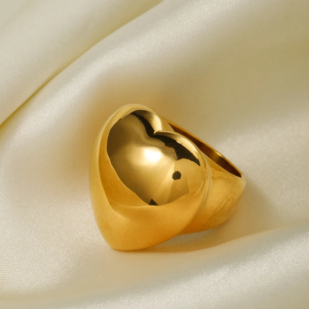 Waterdrop Geometric Ring — Stainless Steel · PS373