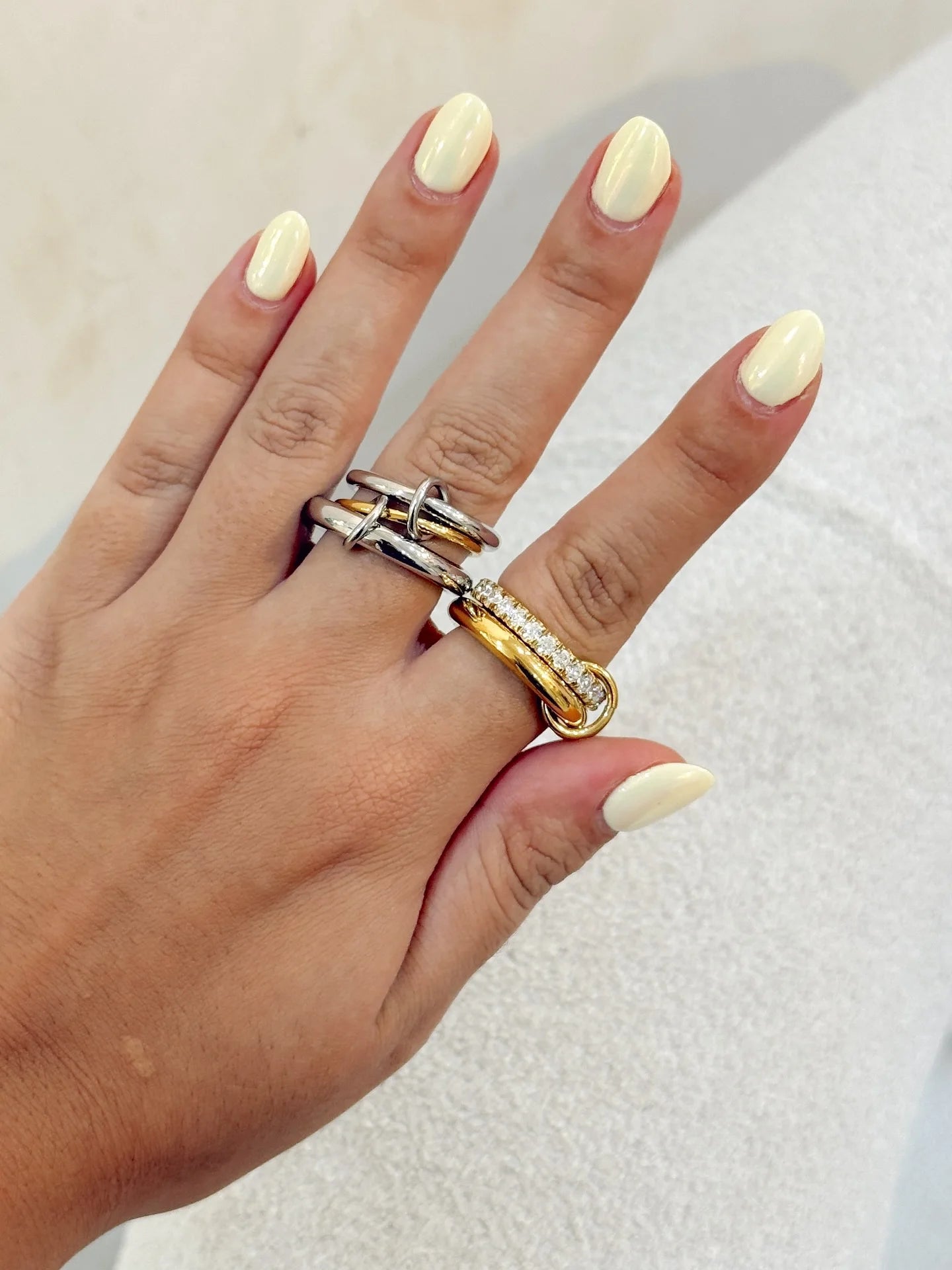 Layered Statement Ring Stack — Stainless Steel · PS248
