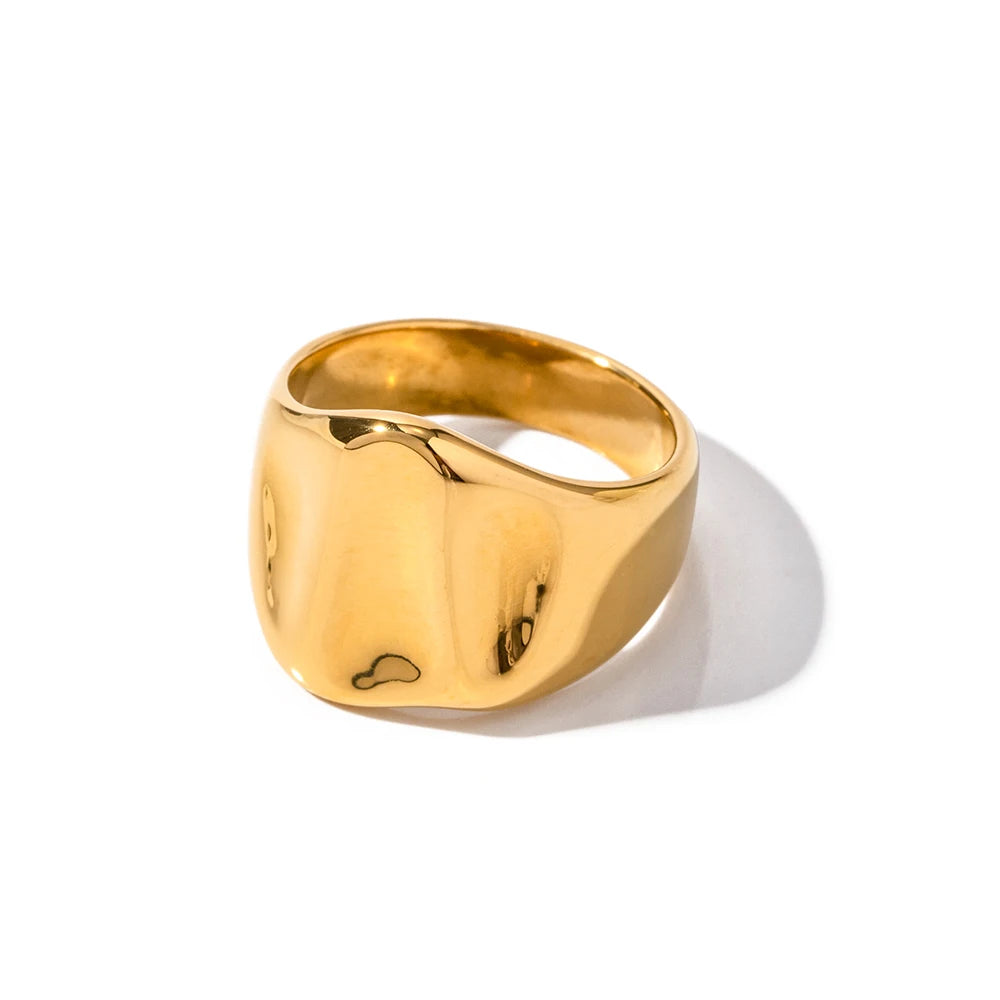 Wide Signet Ring — Stainless Steel · PS269