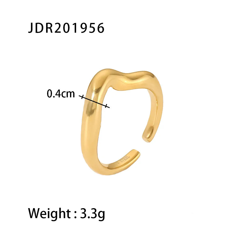 Waterdrop Irregular Ring — Stainless Steel · PS374