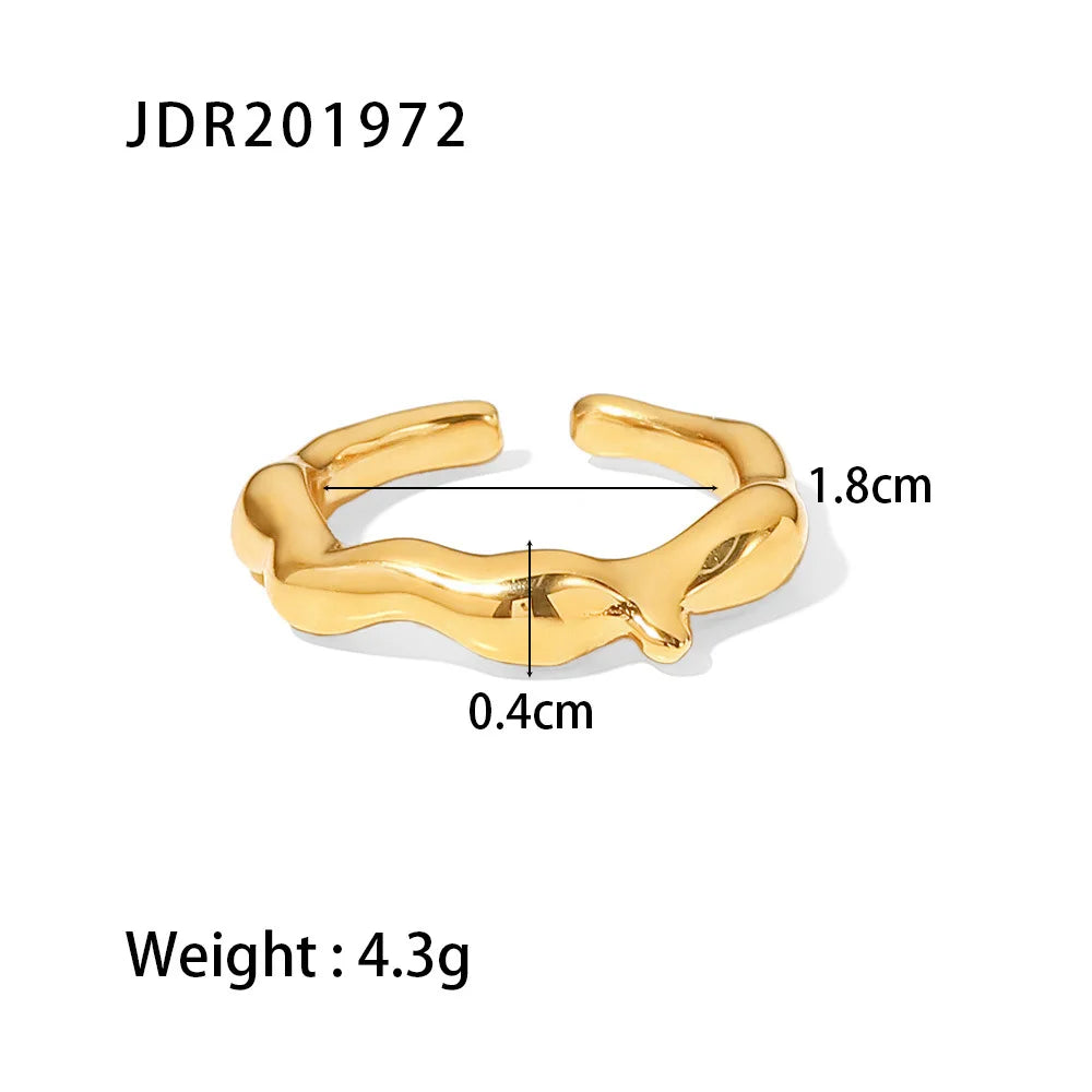 Waterdrop Irregular Ring — Stainless Steel · PS374