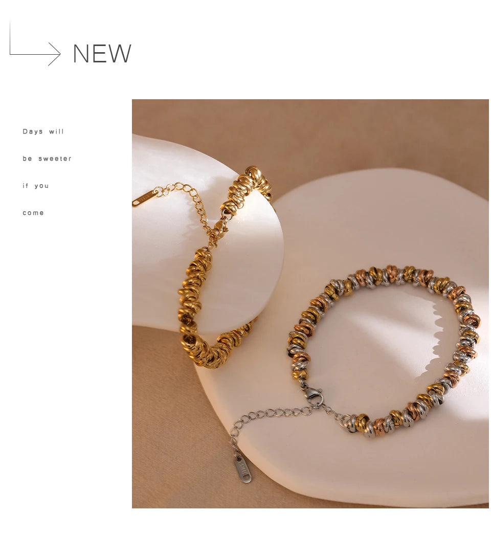 Geometric Chain Bracelet — Gold-Plated Stainless Steel · PS1932