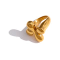 Hammered geometric ring in 18K gold-plated stainless steel.