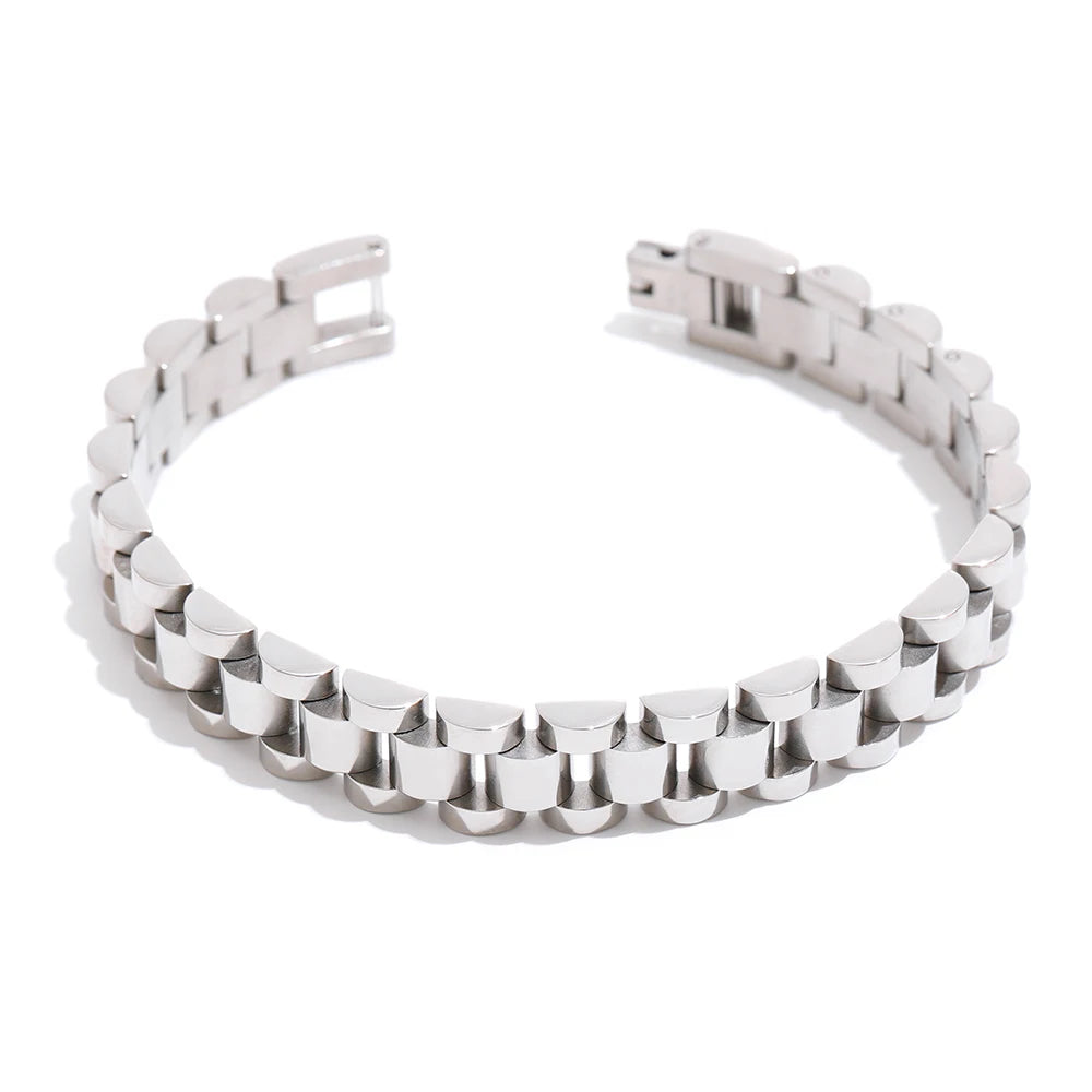 Geometric Chain Bracelet — Gold-Plated Stainless Steel · PS1930