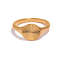 Geometric ring in gold-plated stainless steel.