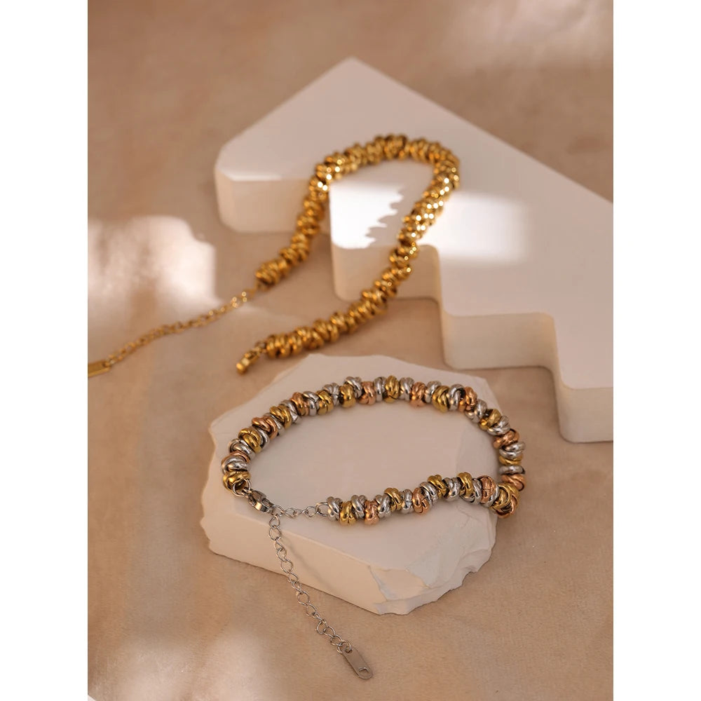 Geometric Chain Bracelet — Gold-Plated Stainless Steel · PS1932