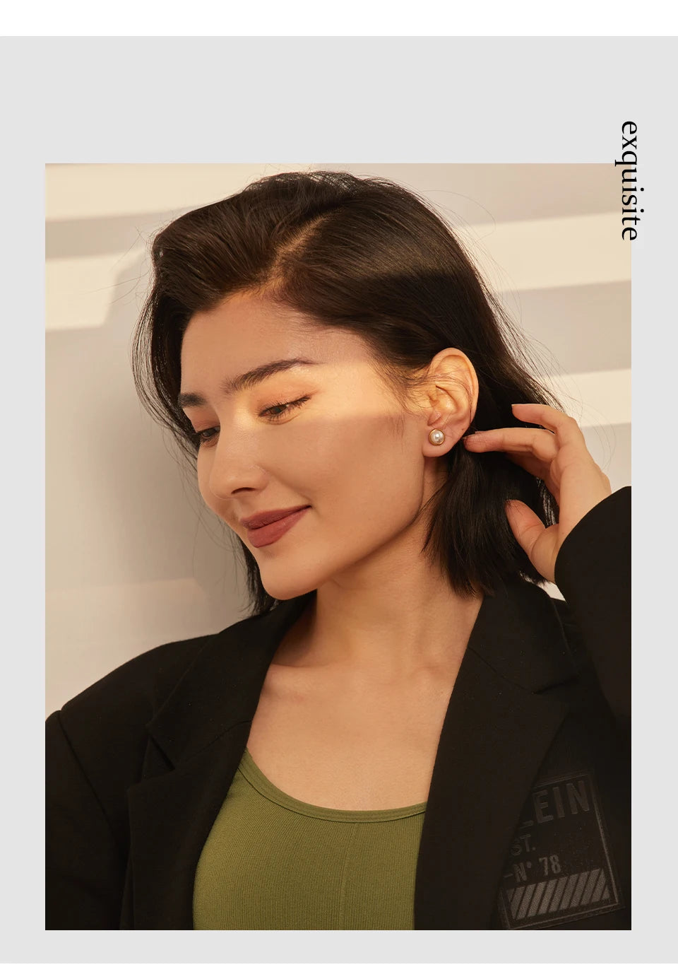 Pearl geometric earrings in gold-plated stainless steel with pearl.
