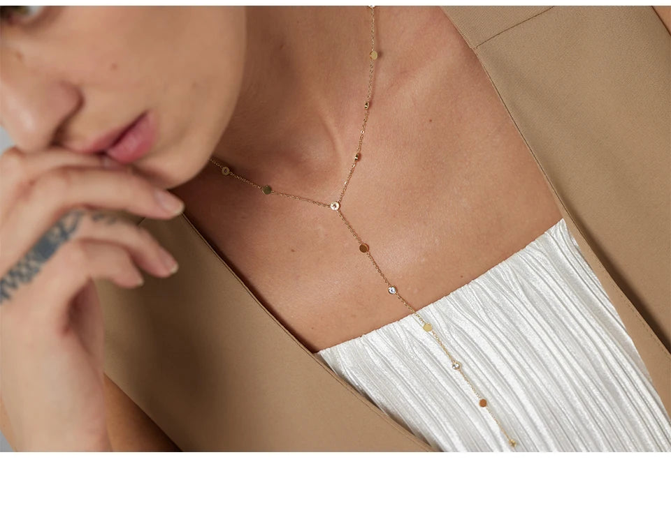Beaded necklace in gold-plated stainless steel.