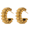 Minimalist geometric earrings in 18K gold-plated stainless steel.