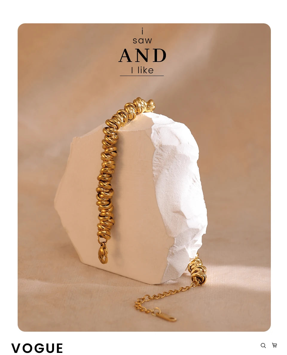 Geometric Chain Bracelet — Gold-Plated Stainless Steel · PS1932