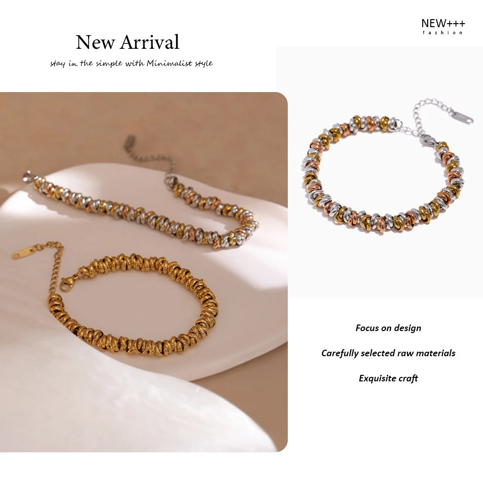 Geometric Chain Bracelet — Gold-Plated Stainless Steel · PS1932