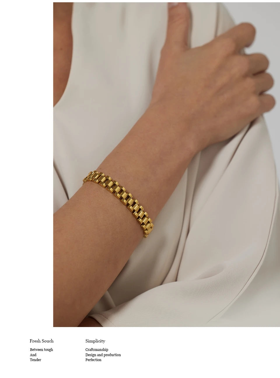 Geometric Chain Bracelet — Gold-Plated Stainless Steel · PS1930