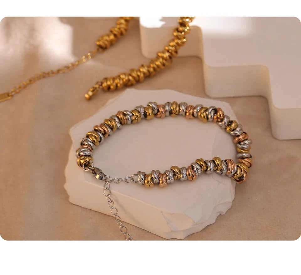 Geometric Chain Bracelet — Gold-Plated Stainless Steel · PS1932