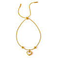 Shell heart geometric necklace in 18K gold-plated stainless steel with shell.