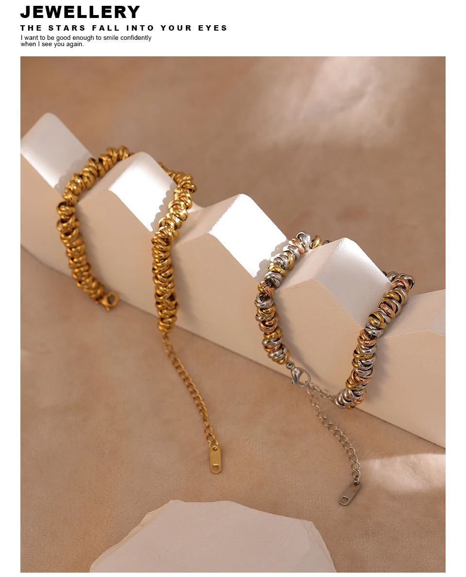 Geometric Chain Bracelet — Gold-Plated Stainless Steel · PS1932