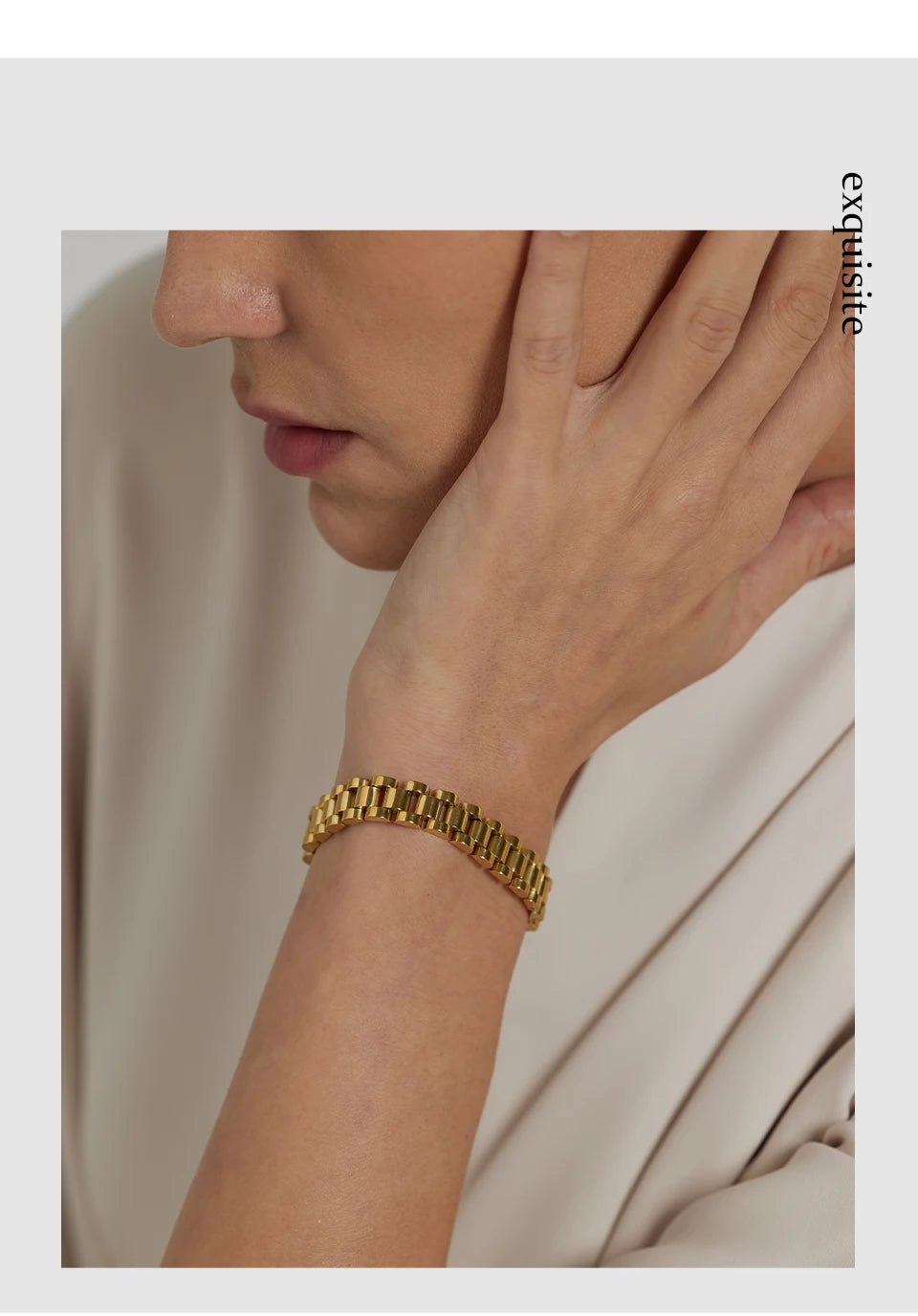 Geometric Chain Bracelet — Gold-Plated Stainless Steel · PS1930