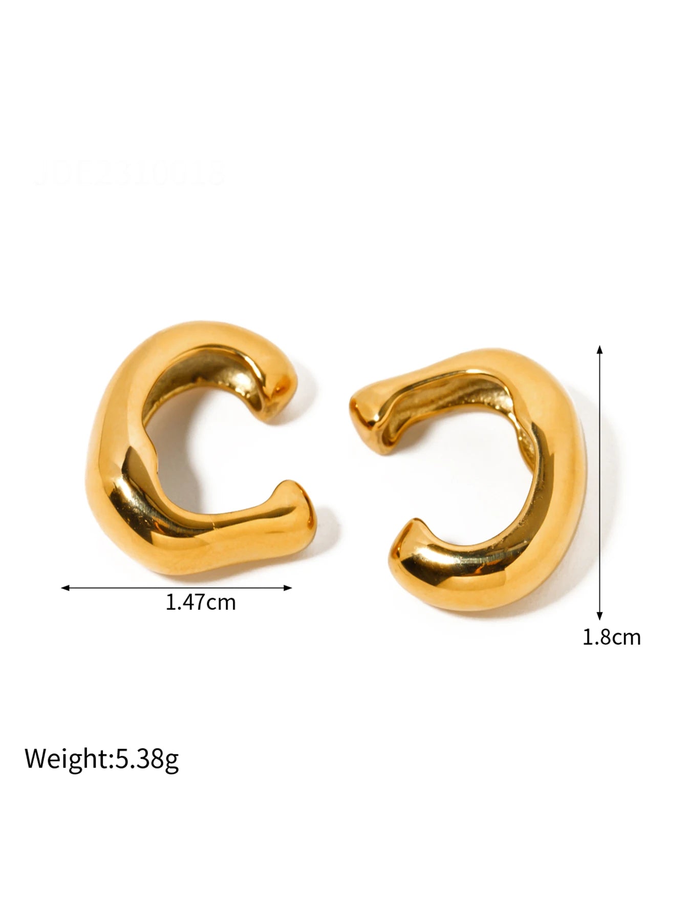Thick Ear Clip Earrings — Stainless Steel