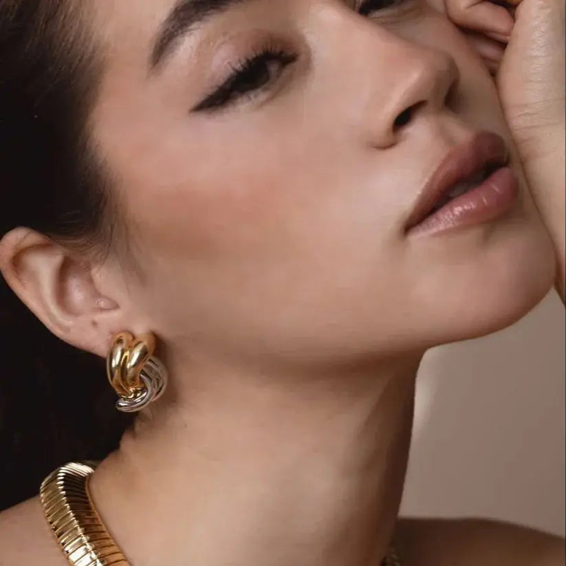 Chunky Knot Earrings — Stainless Steel · PS122