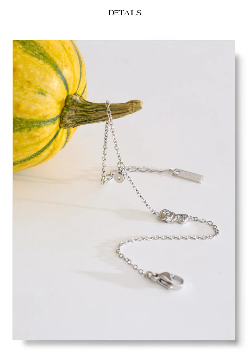Cubic Zirconia Chain Bracelet — Gold-Plated Stainless Steel with Cubic Zirconia · PS1125