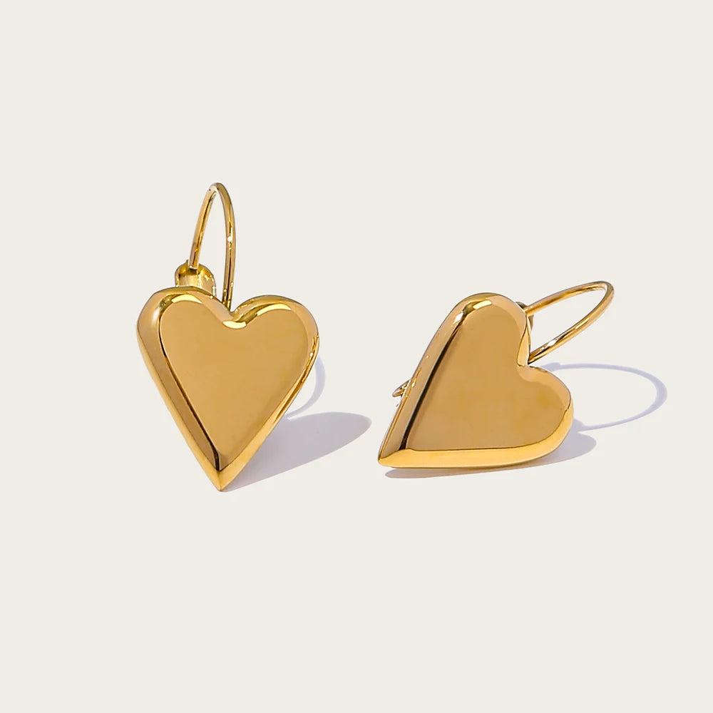 Hoop Earrings Heart — 316L Stainless Steel · PS468