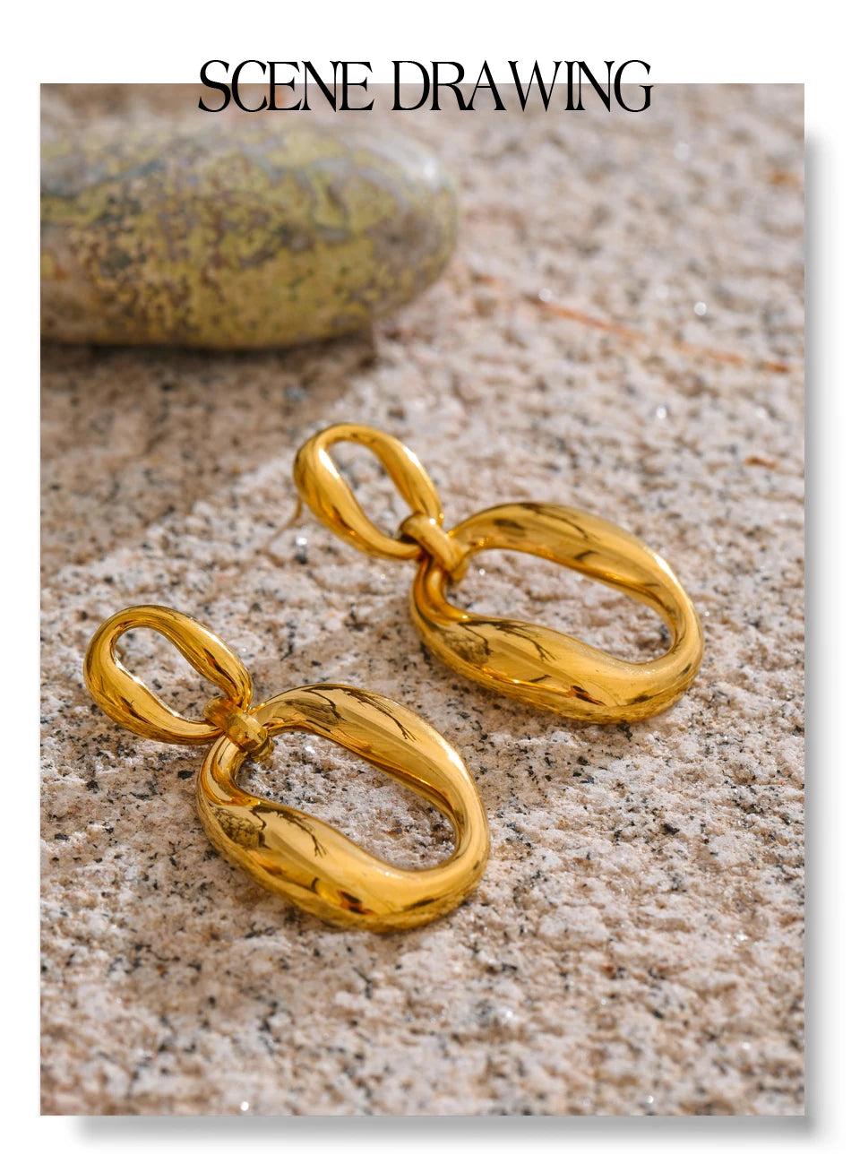 Geometric Earrings — 18K Gold-Plated Stainless Steel · PS1738