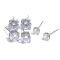 Cubic zirconia geometric earrings in gold-plated stainless steel with cubic zirconia.