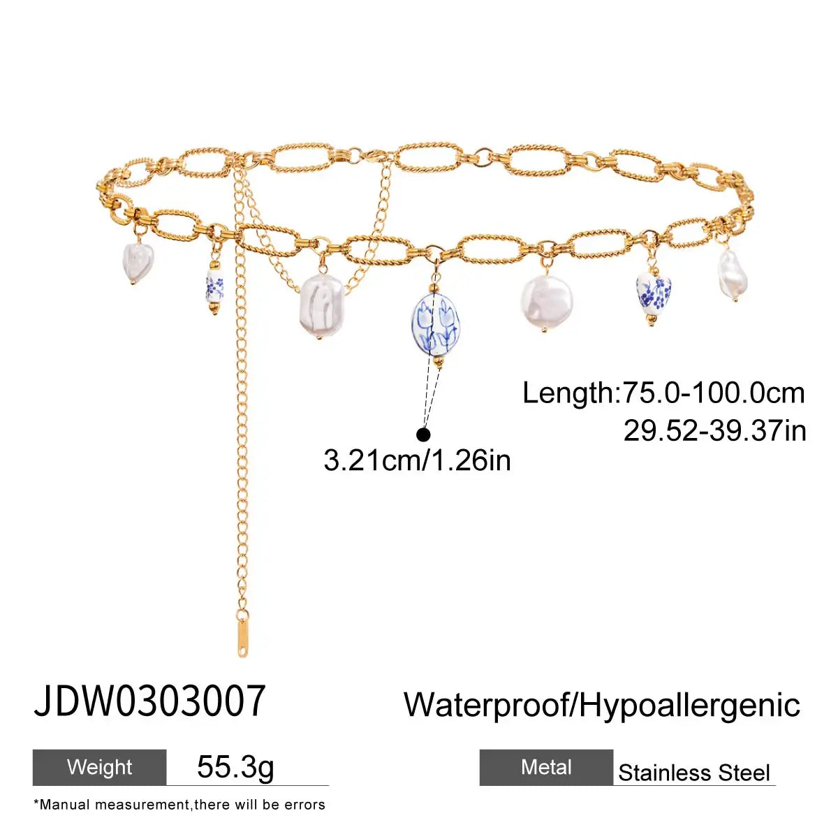 Pearl Belly Chain Pendant Collection — Stainless Steel · PS202