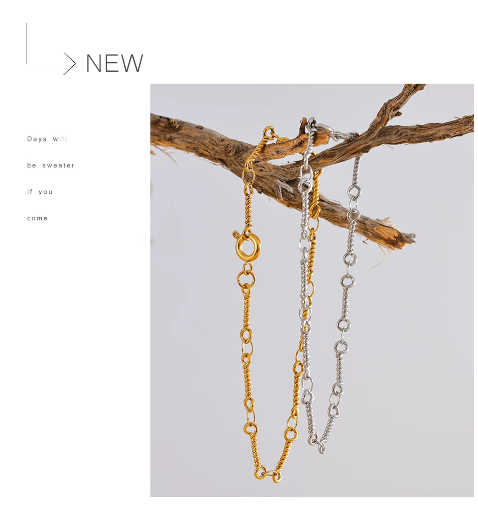 Geometric Chain Bracelet — Gold-Plated Stainless Steel · PS1667