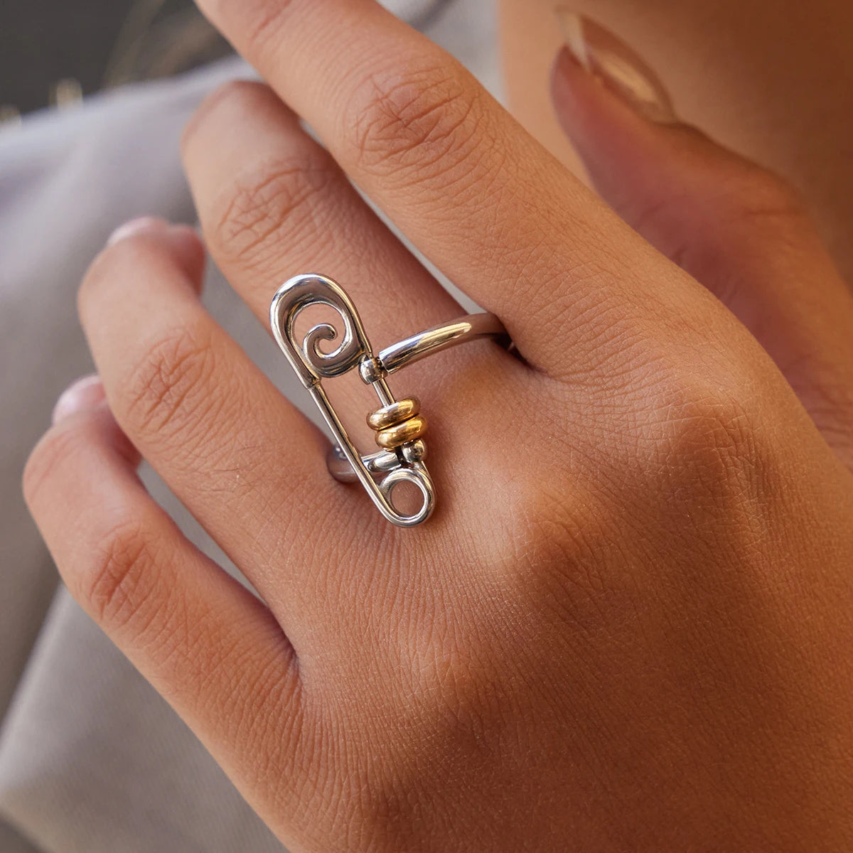 Two-Tone Ring Stack — Stainless Steel · PS265