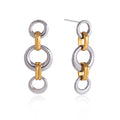 Two-Tone Chain Drop Earrings — Stainless Steel · PS120