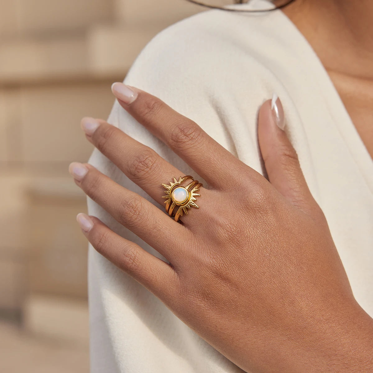 Sunburst Ring — Stainless Steel · PS129