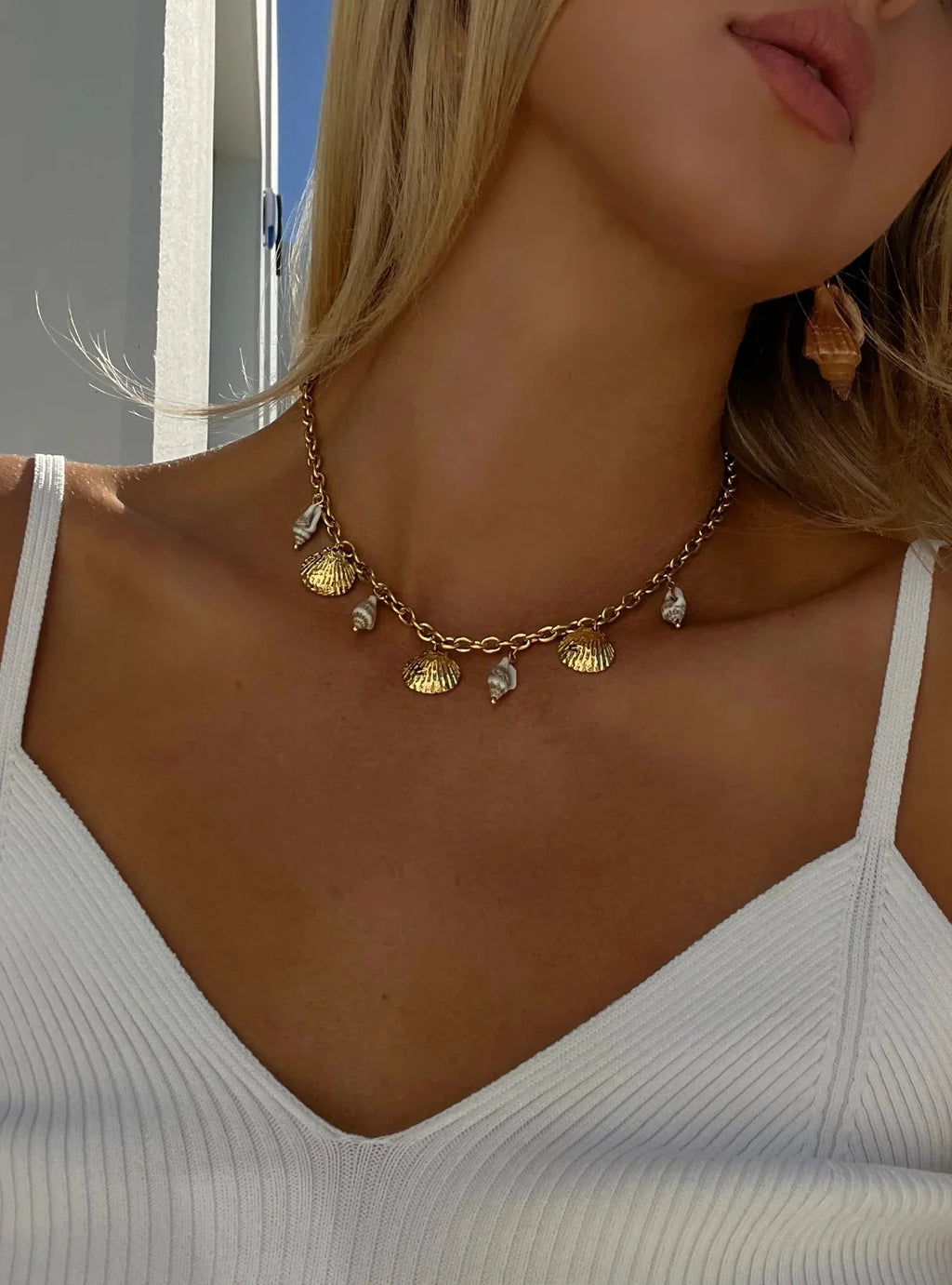 Pearl Chain Necklace — Stainless Steel · PS331
