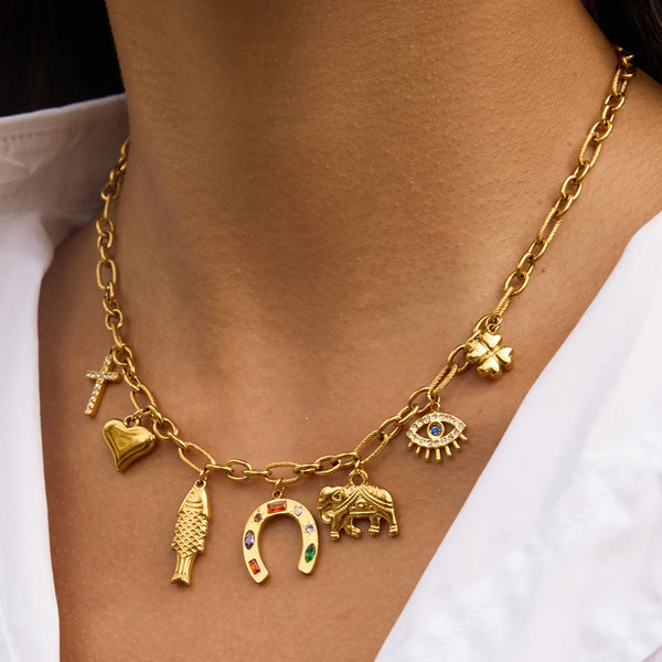 Horseshoe Pendant Necklace — Stainless Steel · PS319